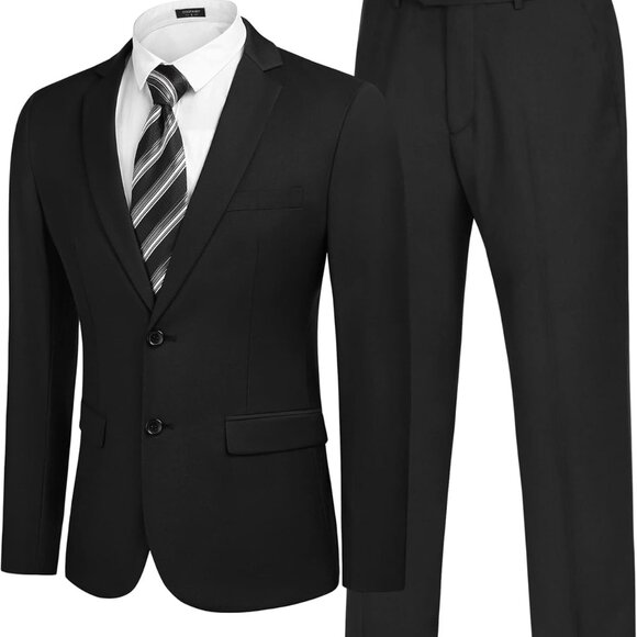 Men´s 2 Piece Suits Classic Fit 2 Button Dress Suits Tuxedo Jacket Blazer for We,New Products : American Fashion Style Bags On Sale